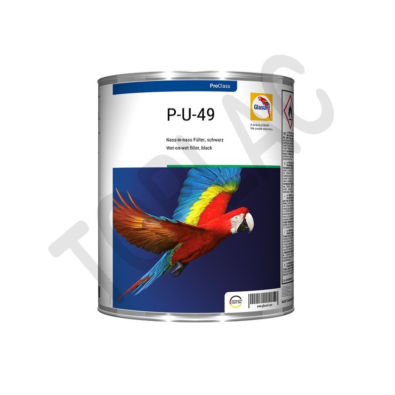 Glasurit P-U-49 Plnič mokrý do mokrého, černý, 3 L