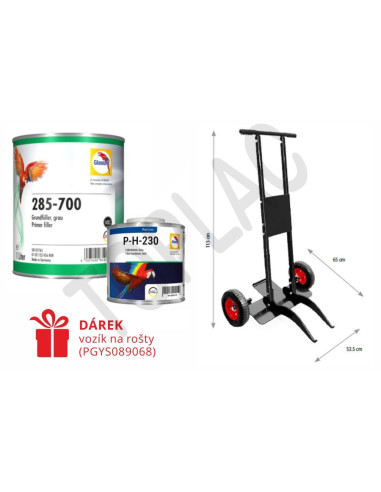 Glasurit zákl. plnič šedý 285-700 (4L) + P-H-230 (1L) + vozík zdarma