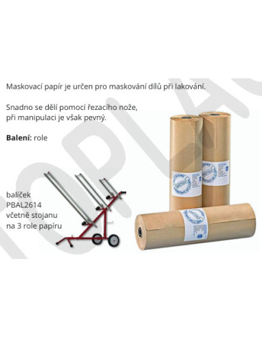 Balíček maskovacích papírů šíře 20, 60, 90 cm+stojan na 3 role papíru