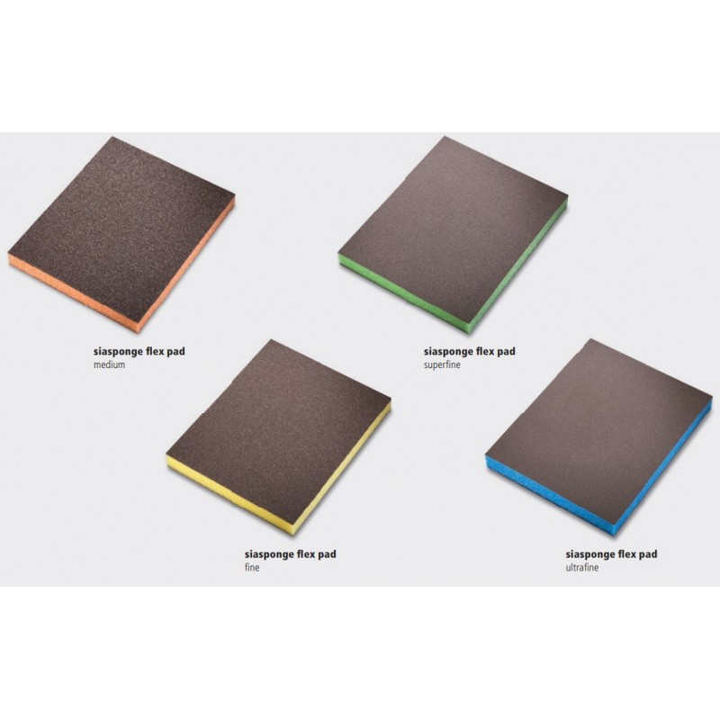 Brusná houbička SIA sponge flex obous., 120x98x13 mm, super fine, P500