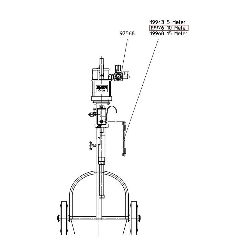 SATA Hadice na bezvzduchovou barvu délka 10 m