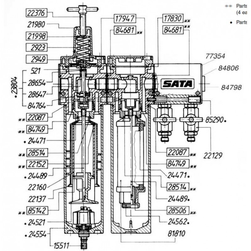SATA Kompresní šroub pro filtr SATA řady 300 SATA 22376