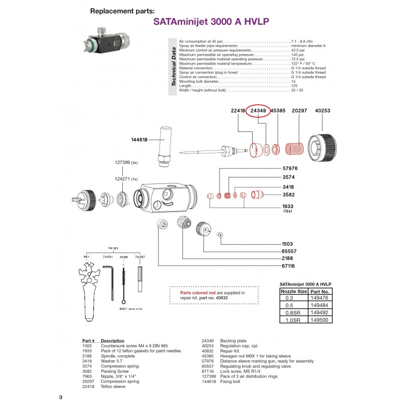 SATA Zadní podložka pro LP SATA24349