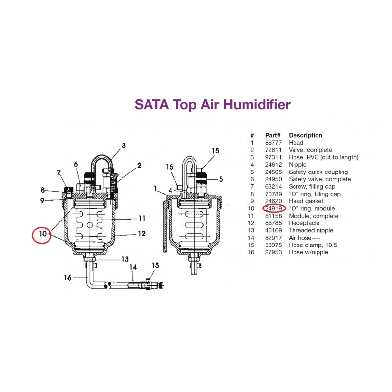 SATA O kroužek pro SATA top air SATA 24919