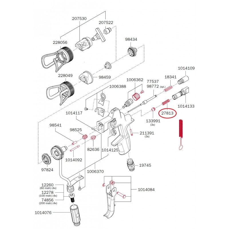 SATA Pružina pro vzduchový píst SATA stříkacích pistolí SATA 27813