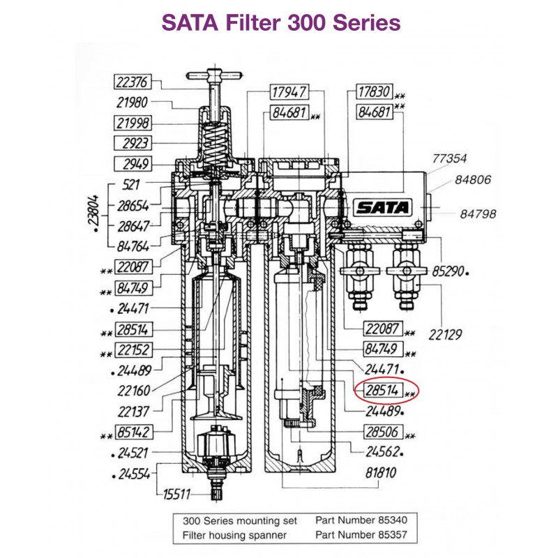 SATA O-kroužek [pro SATA filtr řady 100
