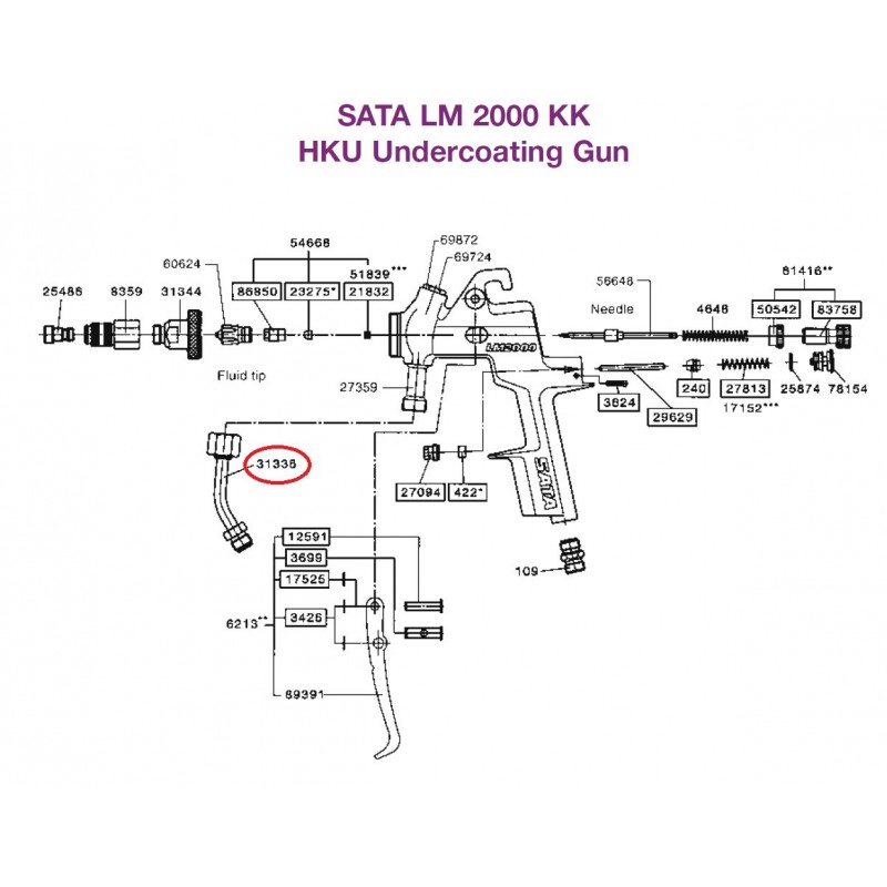 SATA Lakovací trubička cpl.