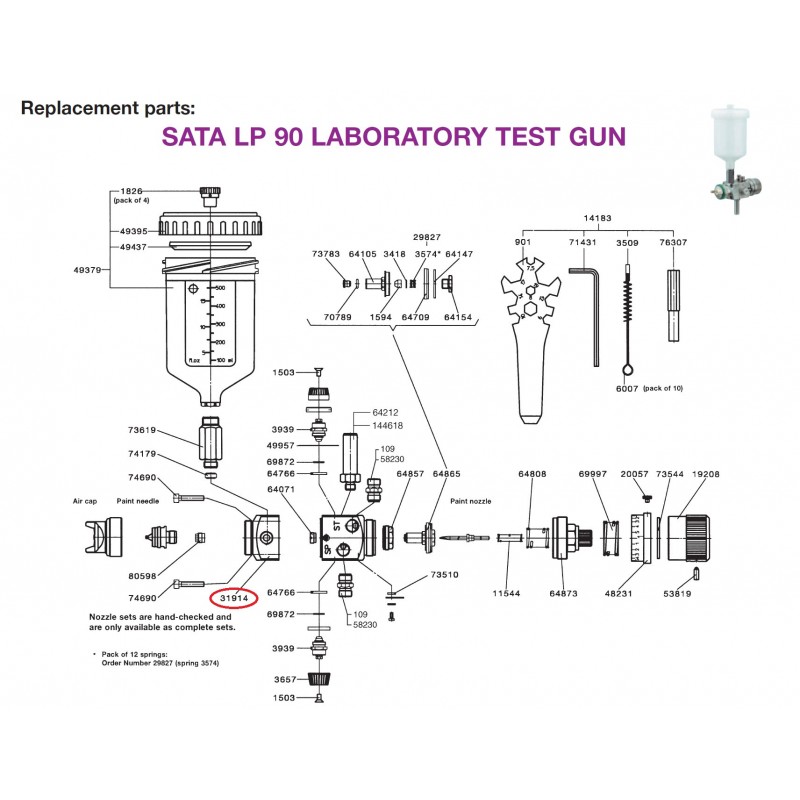 SATA Trysková hlava SATA LP90 jet