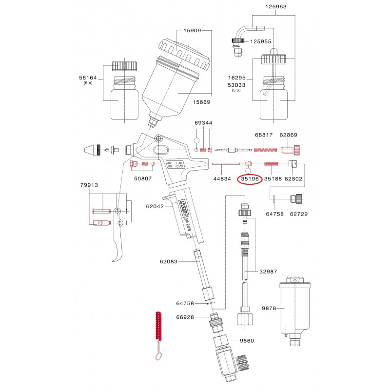SATA Vzduchová hlava pístu [pro SATAjet 20] SATA 35196