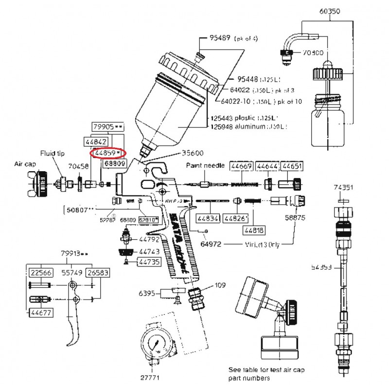 SATA Těsnění pro lakovací jehlu SATA 44859