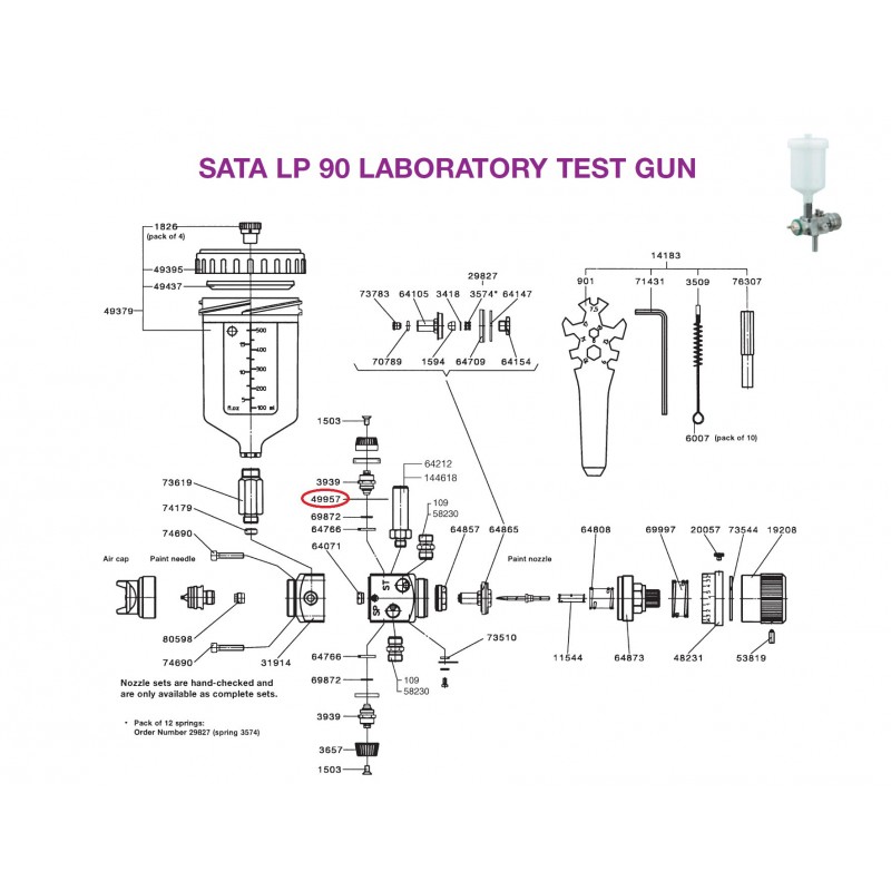 SATA Měřítko pro testovací pistoli LP90 SATA 49957