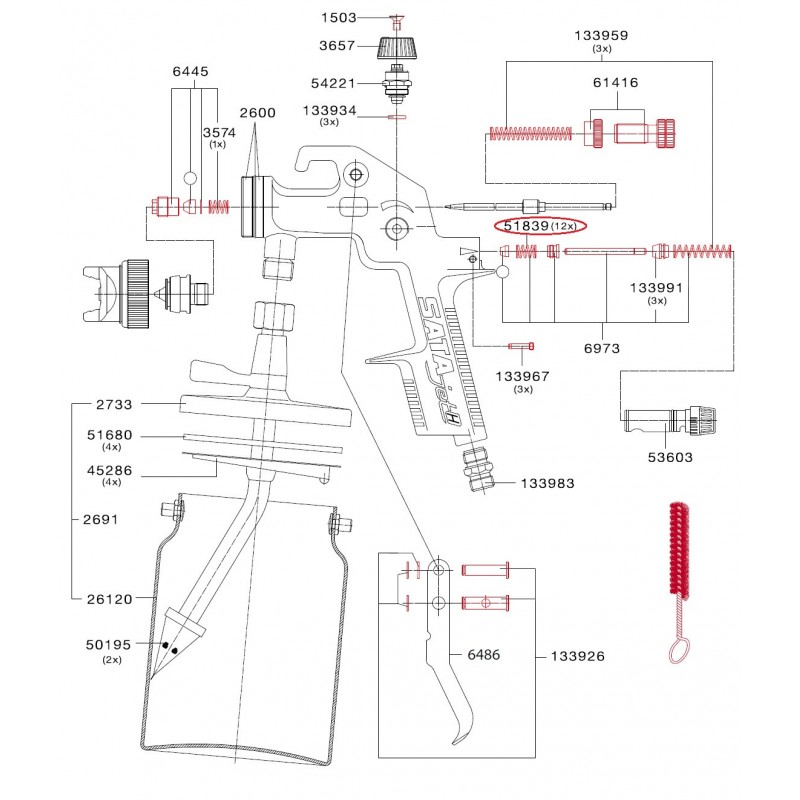 SATA Tlaková pružina (balení 12 kusů) SATA 51839