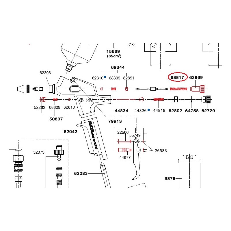 SATA Tlaková pružina pro jehlu barvy [SATAjet 20] SATA 68817