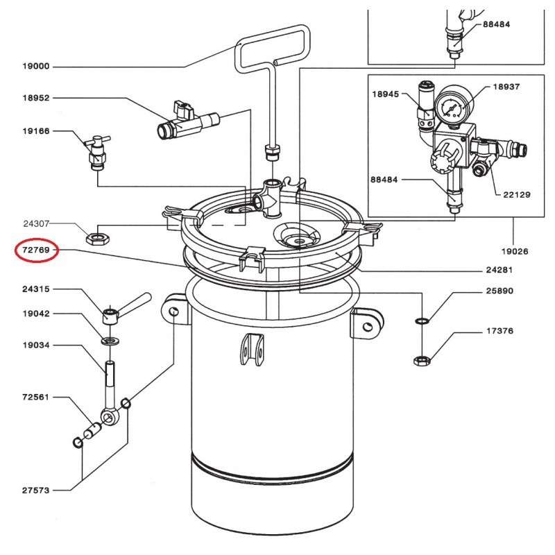 SATA Těsnící kroužek [pro SATA paint set 10] SATA 72769