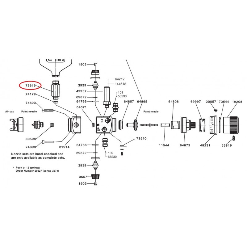 SATA Redukční vsuvka pro zkušební pistoli LP 90 SATA 73619
