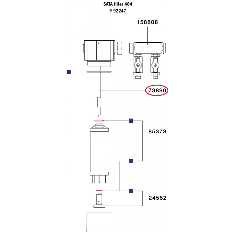 SATA Závitová tyč [pro regulátor tlaku filtru SATA 424] SATA 73890