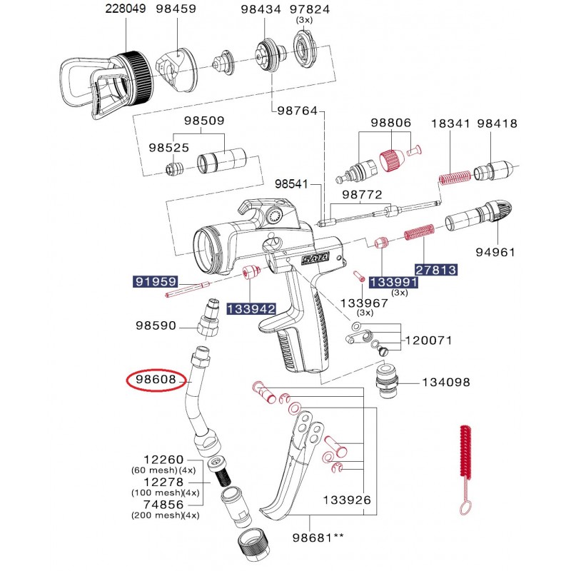 SATA Lakovací trubice se sítkem 100 msh SATA 98608